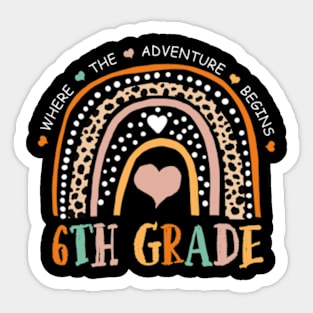 Leopard Rainbow 6th Grade Where The Adventure Begins Sticker